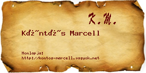 Köntös Marcell névjegykártya